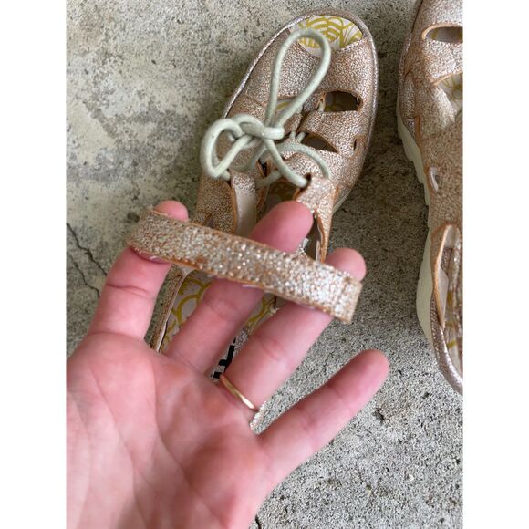 Fly London Yexa lace up metallic wedge shoes EU 37 - Picture 7 of 8